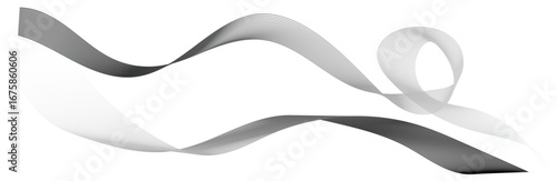 Vector art of two abstract black and white ribbons