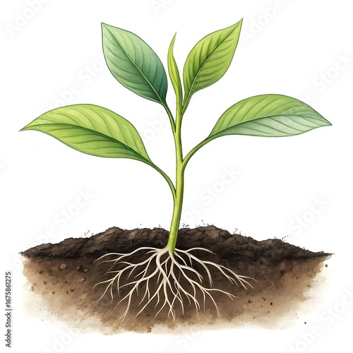 young plant in soil
