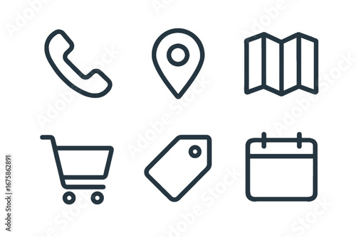 Essential UI Vector Icons Communication Location Shopping Calendar