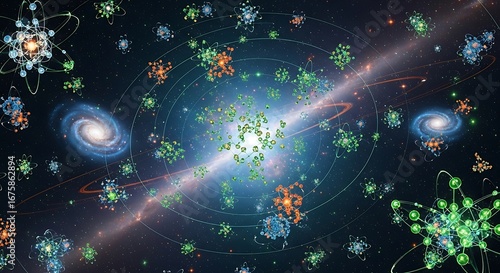 Digital Cosmic Explosion – Futuristic Space Particle Abstract Design
