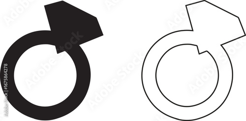 diamond ring  icon vector