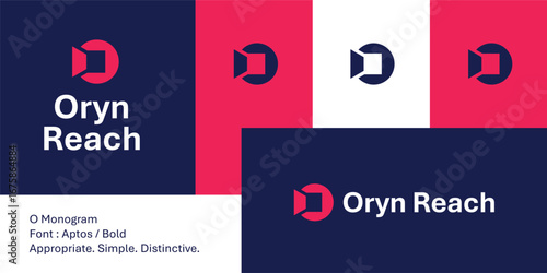 Letter O Monogram Logo with Gateway Door Opening Symbol