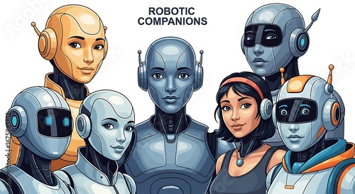 Futuristic Robotic Companions - AI Humanoids of Tomorrow.