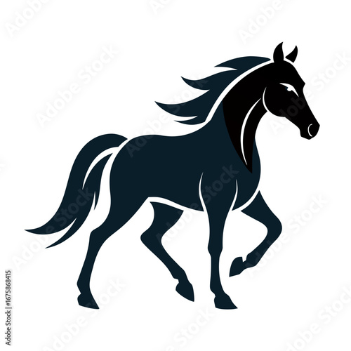 horse silhouette isolated on white