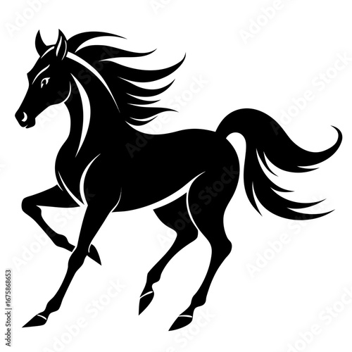 black horse vector illustration