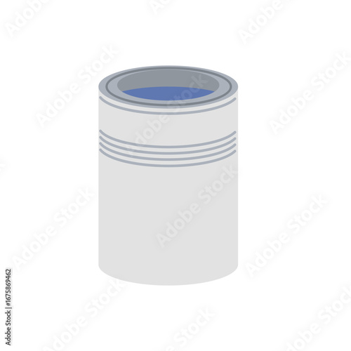 Modern cylindrical container with a lid used for storage and organization indoors