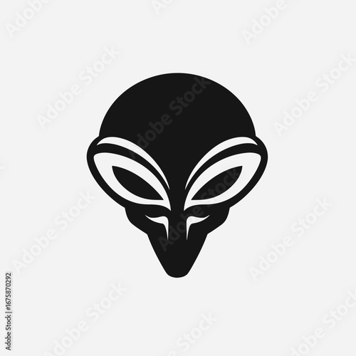 Striking minimalist extraterrestrial design features simplistic sleek alien head vector silhouette