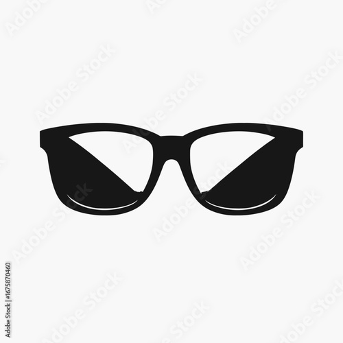 Stylish black sunglasses icon for fashion accessory concept in silhouette