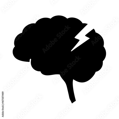 Brain hit by lightning, representing neurological trauma or a sudden stroke