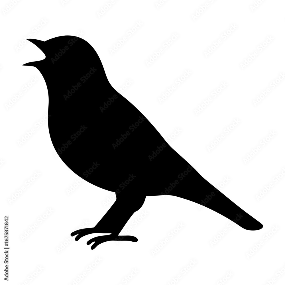 custom made wallpaper toronto digitalBlack silhouette illustration of a bird standing with its beak open