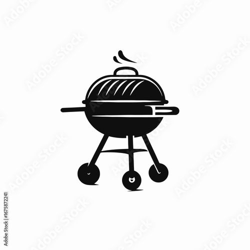 Backyard grilling graphic illustration of a summer barbecue outdoor cooking silhouette
