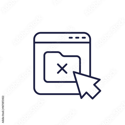delete file folder icon in line style