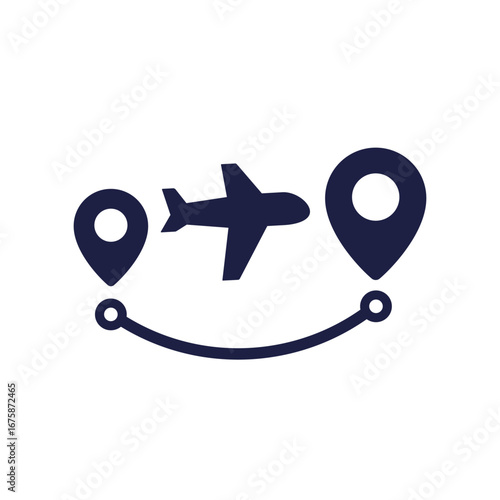 direct flight icon with an airplane