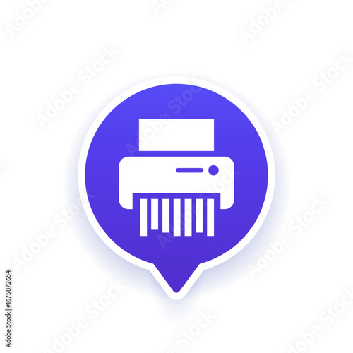paper shredder icon, vector pictogram