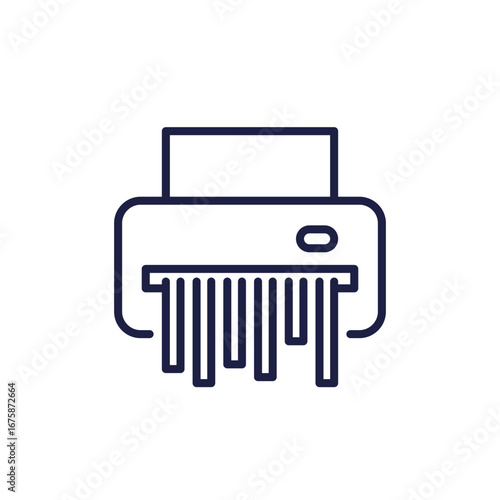 paper shredder line icon on white