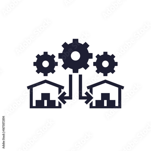 warehouse management and logistics icon
