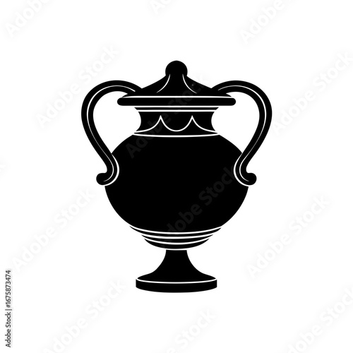 antique pot silhouette vintage vessel vector