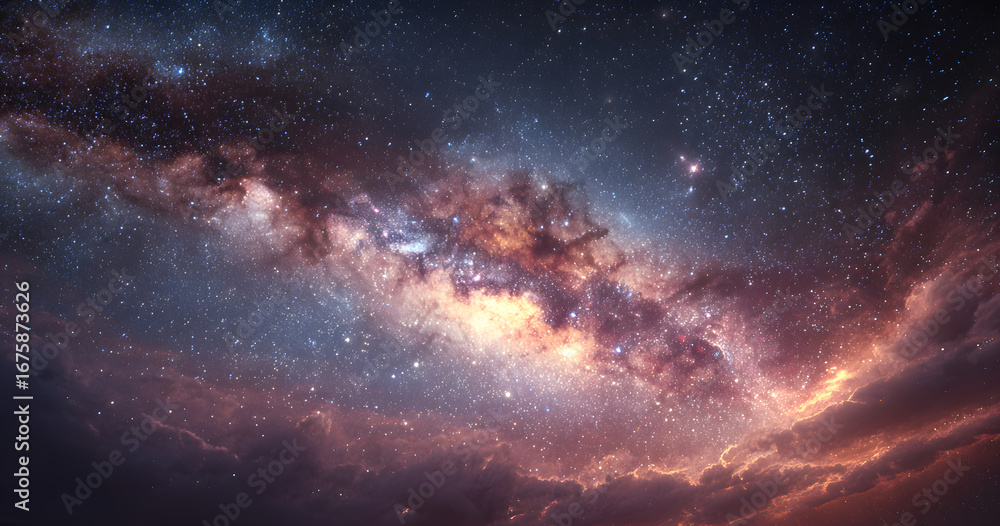 Fototapeta premium Milky way stars and constellations with a galaxy bacground.