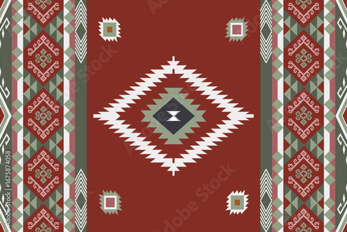 Seamless Ikat ethnic patterns in horizontal stripes, perfect for textile, fashion design, fabric printing, and home decor. Inspired by traditional weaving with modern color twist Ideal for background