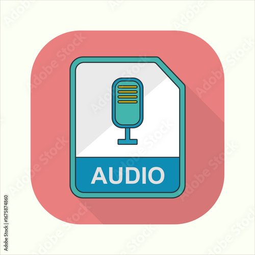 Illustration of a Audio icon. icon related to design elements. suitable for web site, app, user interfaces,element, printable etc. flat icon style. simple vector design editable