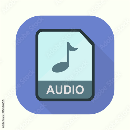 Illustration of a Audio icon. icon related to design elements. suitable for web site, app, user interfaces,element, printable etc. flat icon style. simple vector design editable