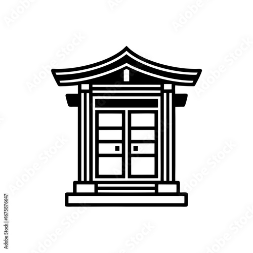 traditional japanese shoji door vector icon