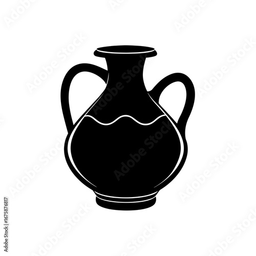 water pot silhouette traditional vessel vector