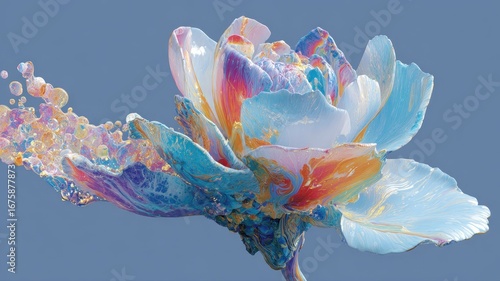 Vibrant Abstract Flower Design with Colorful Swirls and Textures