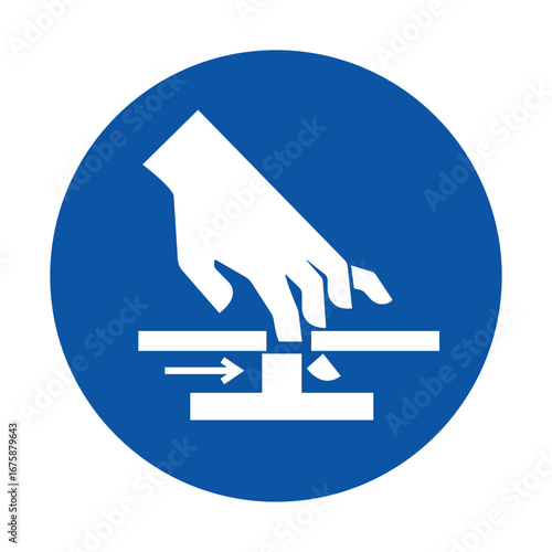 Hand Icon for Safety Alert on Industrial Equipment Operation and Use