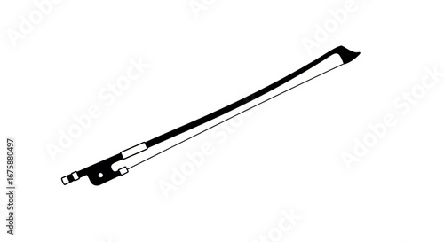 Elegant Violin Bow with Horsehair Strings and Ebony Frog.