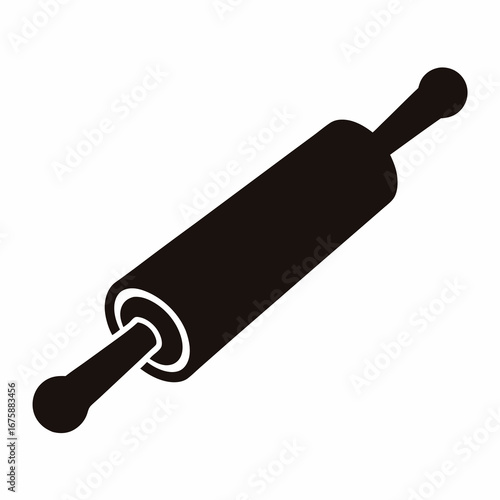 Rolling pin silhouette for dough preparation and bakery activities, cooking tool