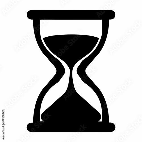 Silhouette image of an hourglass, symbolic of time, deadlines, and patience