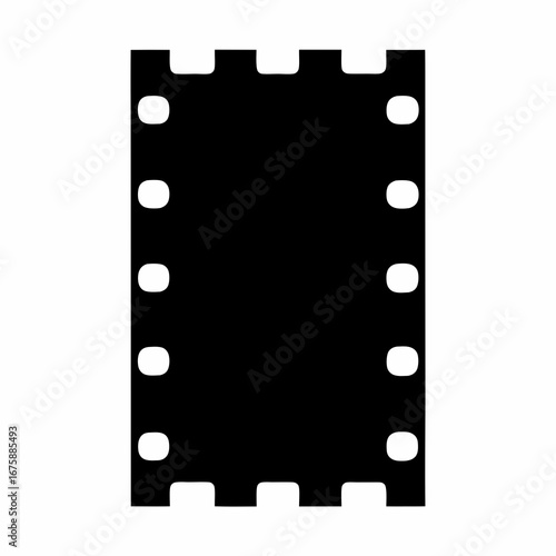 Classic 35mm Film Strip Silhouette in Black and White for Photography Projects
