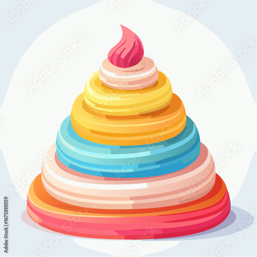 Colorful Stacking Rings Toy Pyramid for Kids