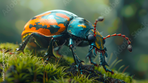 Vibrant Jewel Scarab Beetle Macro Photography: Stunning Insect Close-Up