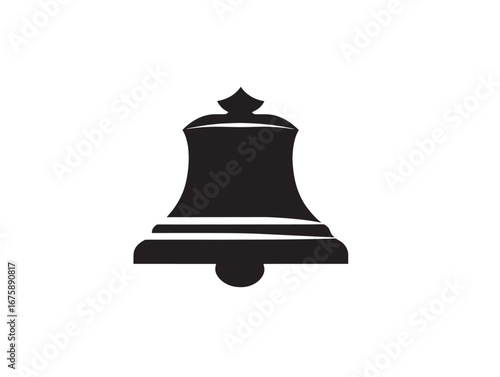 Classic bell silhouette vector icon design symbol with traditional ringing charm