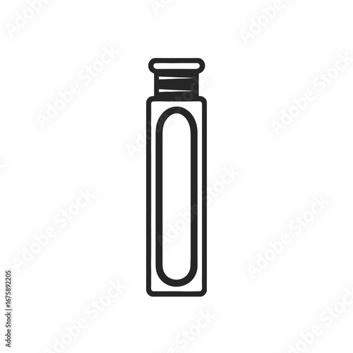 Elegant perfume bottle illustration presenting minimalist cosmetic container black silhouette