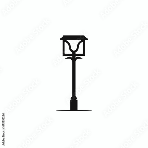 Elegant black retro old style streetlight design, vector isolated silhouette
