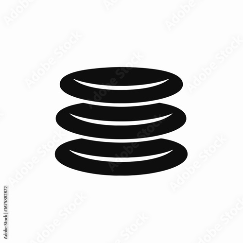 Minimalist stack of three geometric shapes creating a stylish disc silhouette