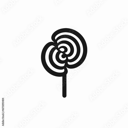 Swirling lines lollipop graphic sweet shop art minimal design silhouette