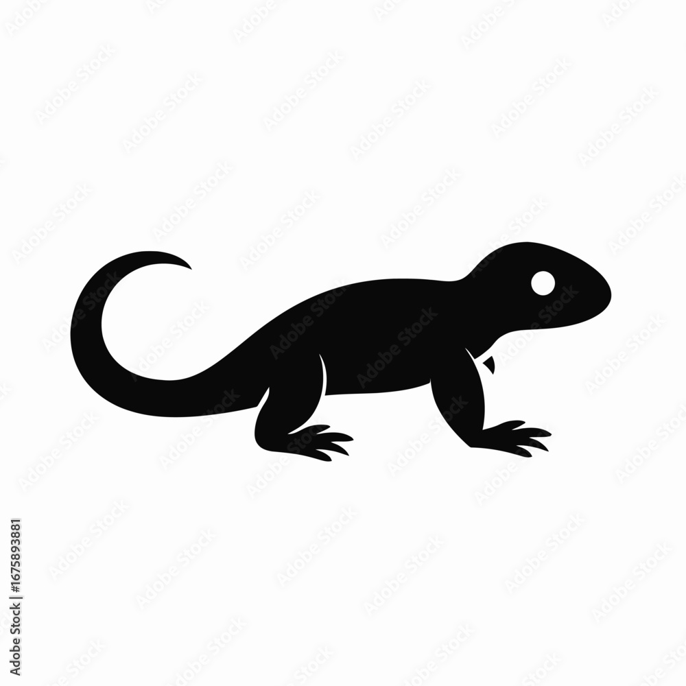 Fototapeta premium Distinctive small gecko, a powerful and striking reptile animal vector silhouette