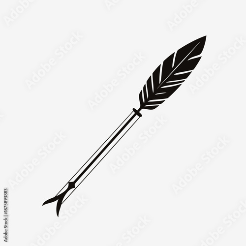 Quaint quill vintage stationery vector icon isolated art object silhouette