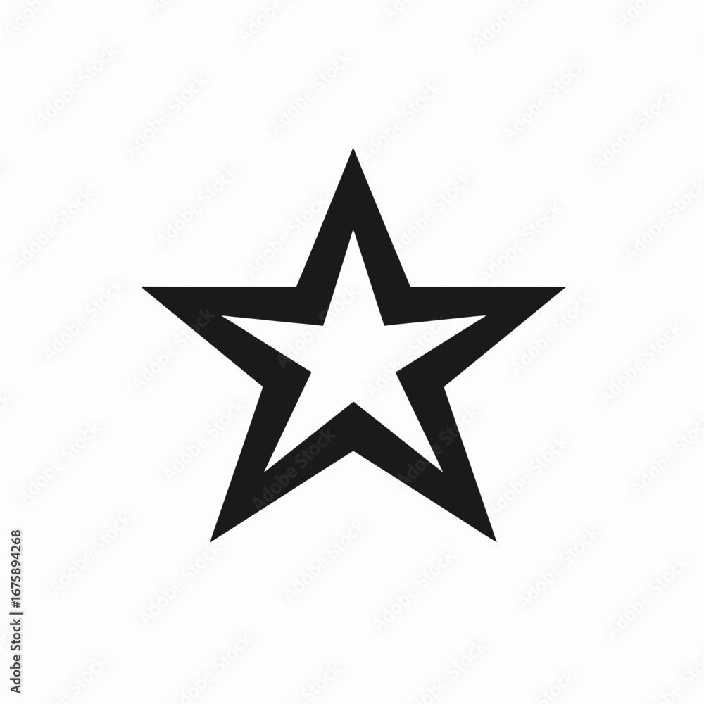 Obraz premium Bold five pointed star shines brightly in simple black silhouette