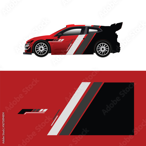 modern livery decal design for racing car body wrap