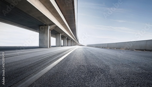 concrete structure and roadway viewed from a perspective angle