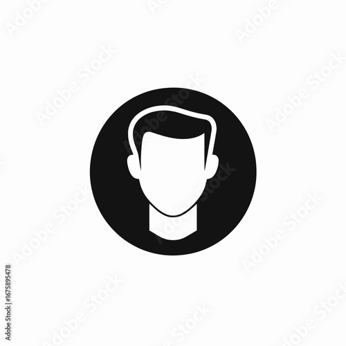 Simple head and shoulders abstract anonymous man vector icon silhouette