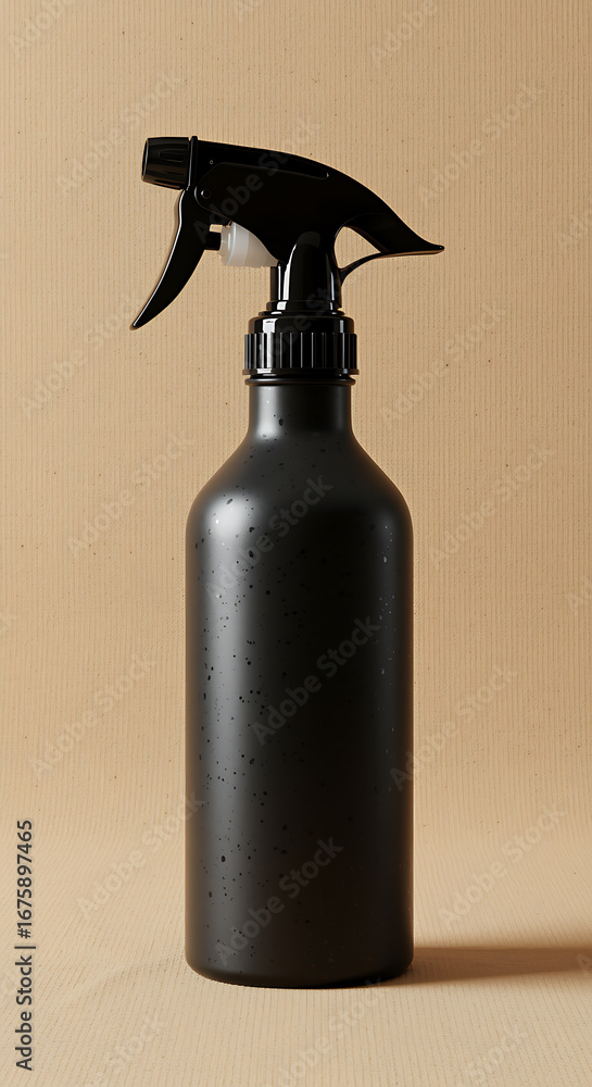 Obraz premium Sleek Black Spray Bottle Minimalist Design for Home and Garden