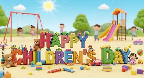 Happy Childrens Day Celebration at the Playground.