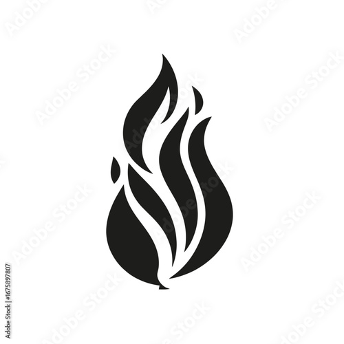 Graphic burning fiery flames of fire symbol emblem vector silhouette