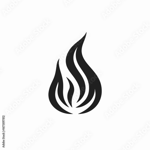 Striking visual of flame design presented in a graphic black silhouette